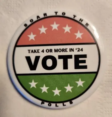 A button that says " vote " with stars on it.